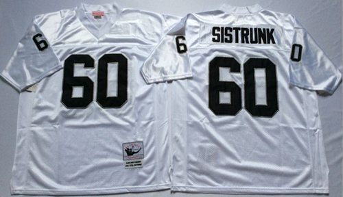 Mitchell And Ness Raiders #60 Otis Sistrunk White Throwback Stitched NFL Jersey - Click Image to Close